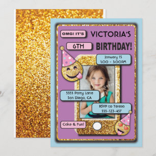 Emoji Birthday Party Handy-Einladung Einladung