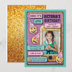Emoji Birthday Party Handy-Einladung Einladung