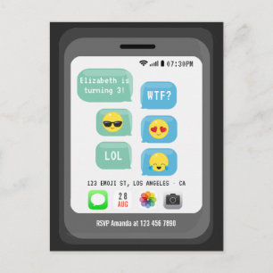 Emoji Birthday Party Postkarte