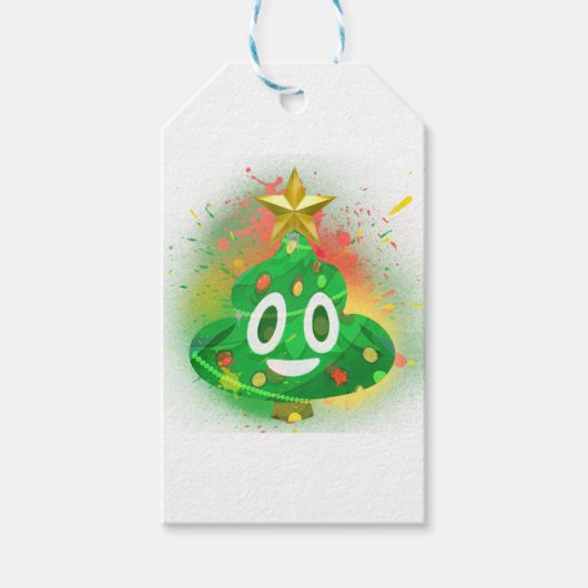 Emoji Christmas Tree Spray Paint Geschenkanhänger (Vorderseite)