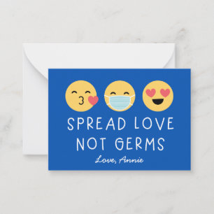 Emoji Classroom Valentine - Blau Mitteilungskarte