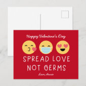 Emoji Classroom Valentine - Rot Postkarte (Vorne/Hinten)