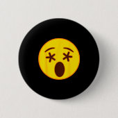 Emoji Crossed Out Eyes Yellow Smile Face Button (Vorderseite)