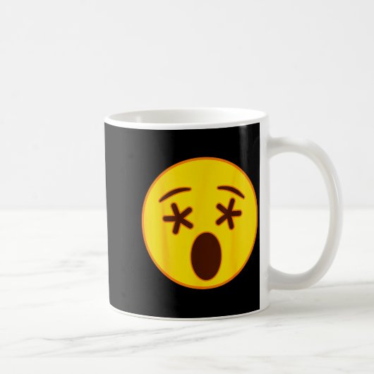 Emoji Crossed Out Eyes Yellow Smile Face  Kaffeetasse (Rechts)