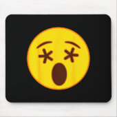 Emoji Crossed Out Eyes Yellow Smile Face Mousepad (Vorne)