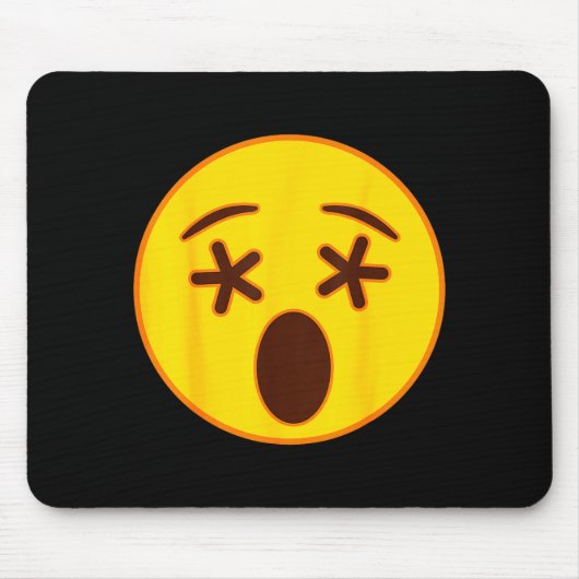 Emoji Crossed Out Eyes Yellow Smile Face  Mousepad (Vorne)