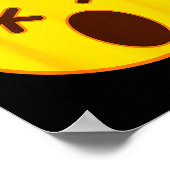 Emoji Crossed Out Eyes Yellow Smile Face  Poster (Ecke)