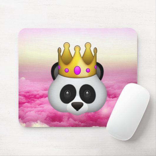 Emoji Crowned Panda Mousepad (Mit Mouse)