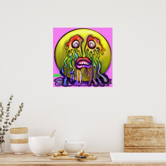 Emoji Cry Sad Rainbow Tränen Graphic Art Print Poster (Küche)