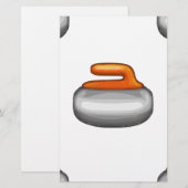Emoji Curling Stone Briefpapier (Vorne/Hinten)