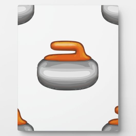 Emoji Curling Stone Fotoplatte (Vorderseite)