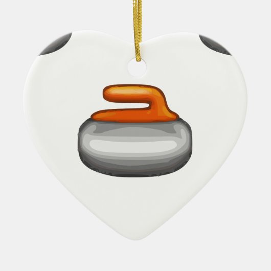 Emoji Curling Stone Keramikornament (Vorne)
