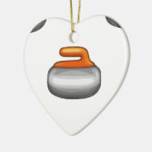 Emoji Curling Stone Keramikornament (Links)