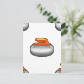 Emoji Curling Stone Postkarte (Stehend Vorderseite)