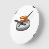 Emoji Curling Stone Runde Wanduhr (Winkel)