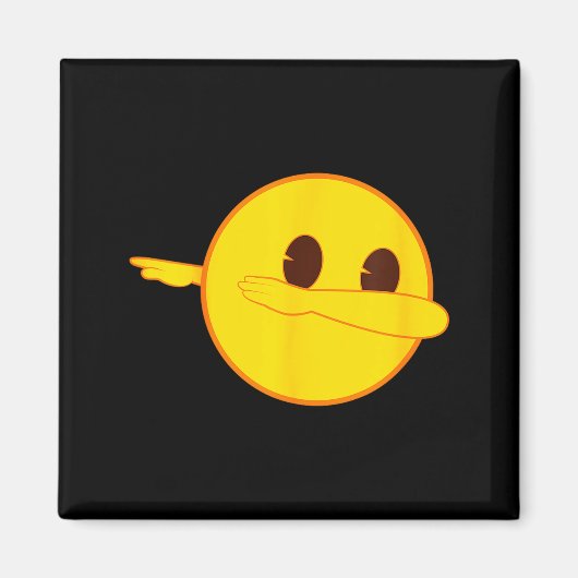 Emoji Dab Dabbing Gelbes Smiley-Gesicht Magnet (Vorne)