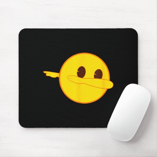 Emoji Dab Dabbing Yellow Smile Face  Mousepad (Mit Mouse)