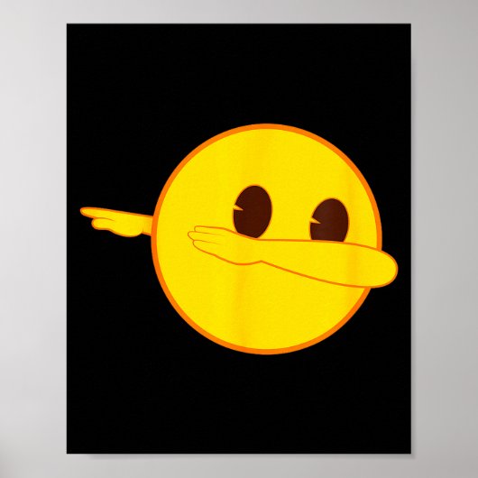 Emoji Dab Dabbing Yellow Smile Face  Poster (Vorne)
