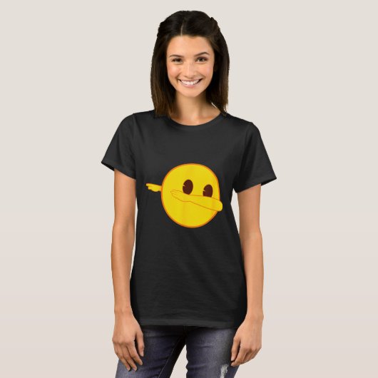 Emoji Dab Dabbing Yellow Smile Face T-Shirt (Vorne ganz)