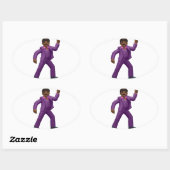 Emoji Dancing Man Ovaler Aufkleber (Blatt)