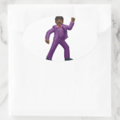 Emoji Dancing Man Ovaler Aufkleber (Tasche)