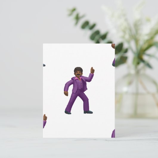 Emoji Dancing Man Postkarte (Stehend Vorderseite)