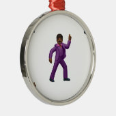 Emoji Dancing Man Silbernes Ornament (Rechts)