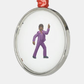 Emoji Dancing Man Silbernes Ornament (Links)