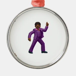 Emoji Dancing Man Silbernes Ornament