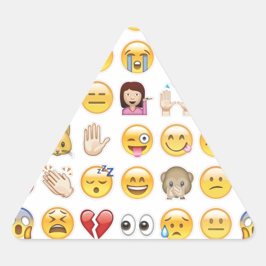 Emoji Dreieckiger Aufkleber (Vorderseite)