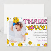 Emoji Erster Geburtstag Danke Karte (Vorne/Hinten)