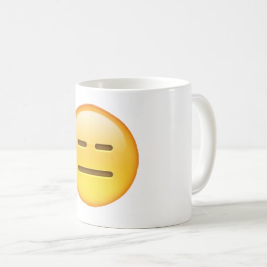 Emoji - expressionlos kaffeetasse (VorderseiteRechts)