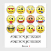 Emoji Face 12 Collection Individuelle Name 8" Aufkleber (Blatt)