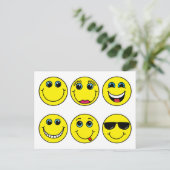 Emoji Face Characters Postkarte (Stehend Vorderseite)