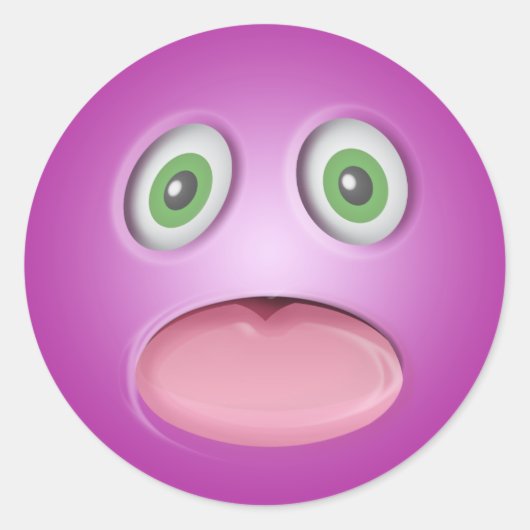 Emoji Face Runder Aufkleber (Vorderseite)