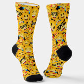 Emoji Faces Pattern Socks Happy Face Emoticon Sock Socken (Gewinkelt)