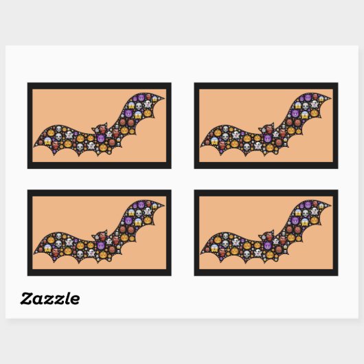 Emoji-Fledermauskleber Rechteckiger Aufkleber (Blatt)