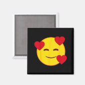 Emoji Floating Hearts Yellow Smile Face Magnet (Vorderseite/Rückseite)