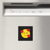 Emoji Floating Hearts Yellow Smile Face Magnet (In Situ (Geschirrspüler))
