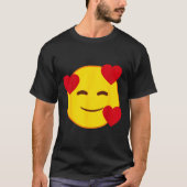 Emoji Floating Hearts Yellow Smile Face T-Shirt (Vorderseite)