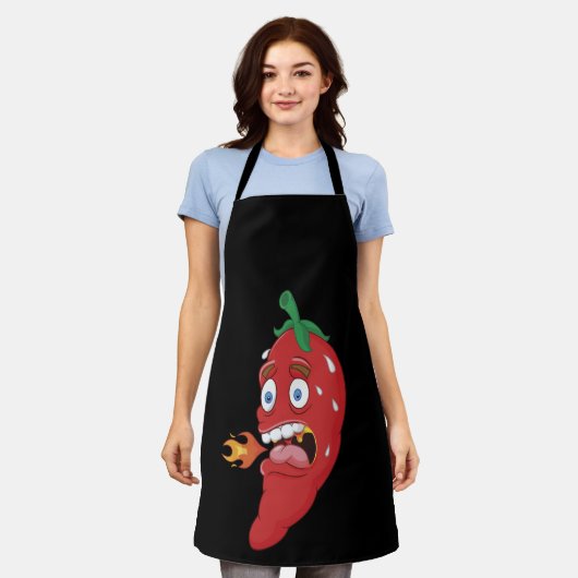 Emoji Funny Chili Pepper Hot Sauce Food Lover Schürze (Getragen)