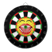 Emoji Funny Dartboard Green Red Black Yellow Dartscheibe (vorne)