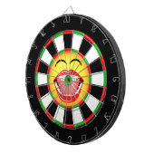 Emoji Funny Dartboard Green Red Black Yellow Dartscheibe (Vorderseite rechts)