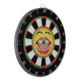 Emoji Funny Dartboard Green Red Black Yellow Dartscheibe (Vorderseite Links)