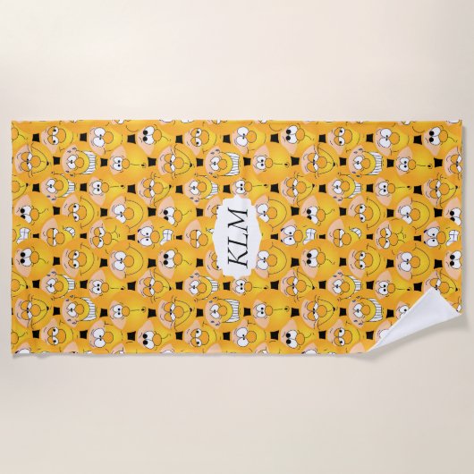 Emoji 😊 Funny Yellow Faces Strandtuch (Vorderseite)