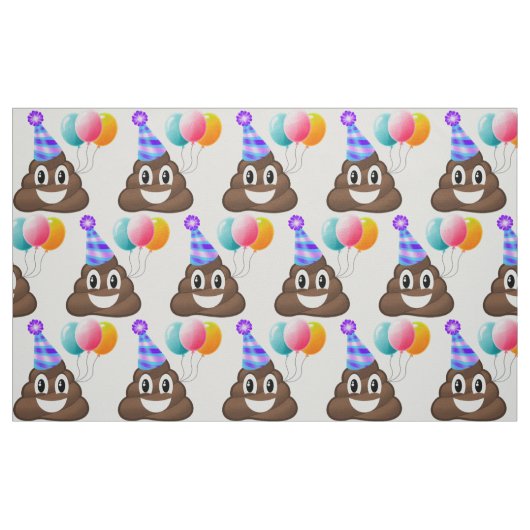 Emoji Geburtstag kacken Party-Gewebe Stoff (Fat Quarter (45,7 x 55,9 cm))