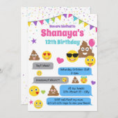 Emoji Geburtstagseinladung, Emoji Party Einladung (Vorne/Hinten)