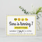 Emoji-Geburtstagsfeier Einladung (Stehend Vorderseite)