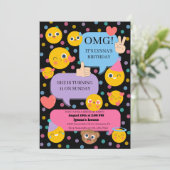 Emoji Geburtstagsparty Einladung (Stehend Vorderseite)