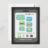 Emoji-Geburtstagsparty Postkarte (Vorne/Hinten)